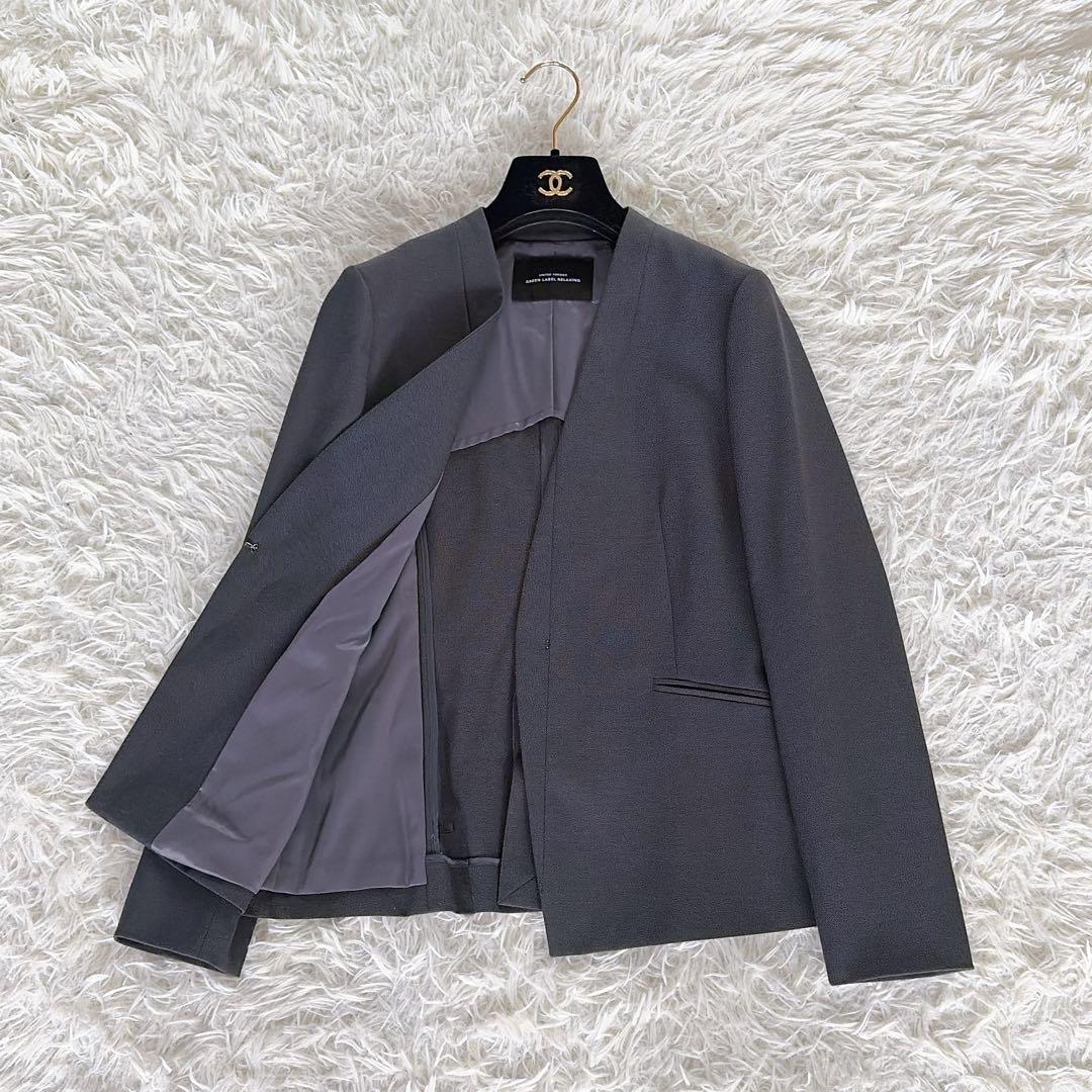 美品✨【グリーンレーベル】ノーカラージャケットパンツ セットアップ 36グレー