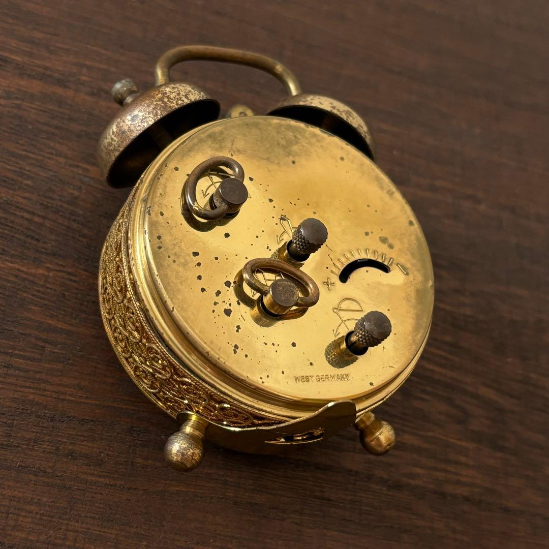 【西ドイツ】Meister Anker社 アンティーク 置時計 ゴールド 美品