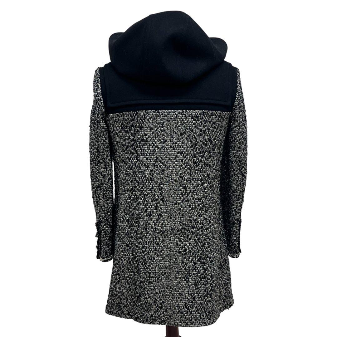 シャネル 15A P42310 ウール シルク混 ツイード 切替 ダッフルコート