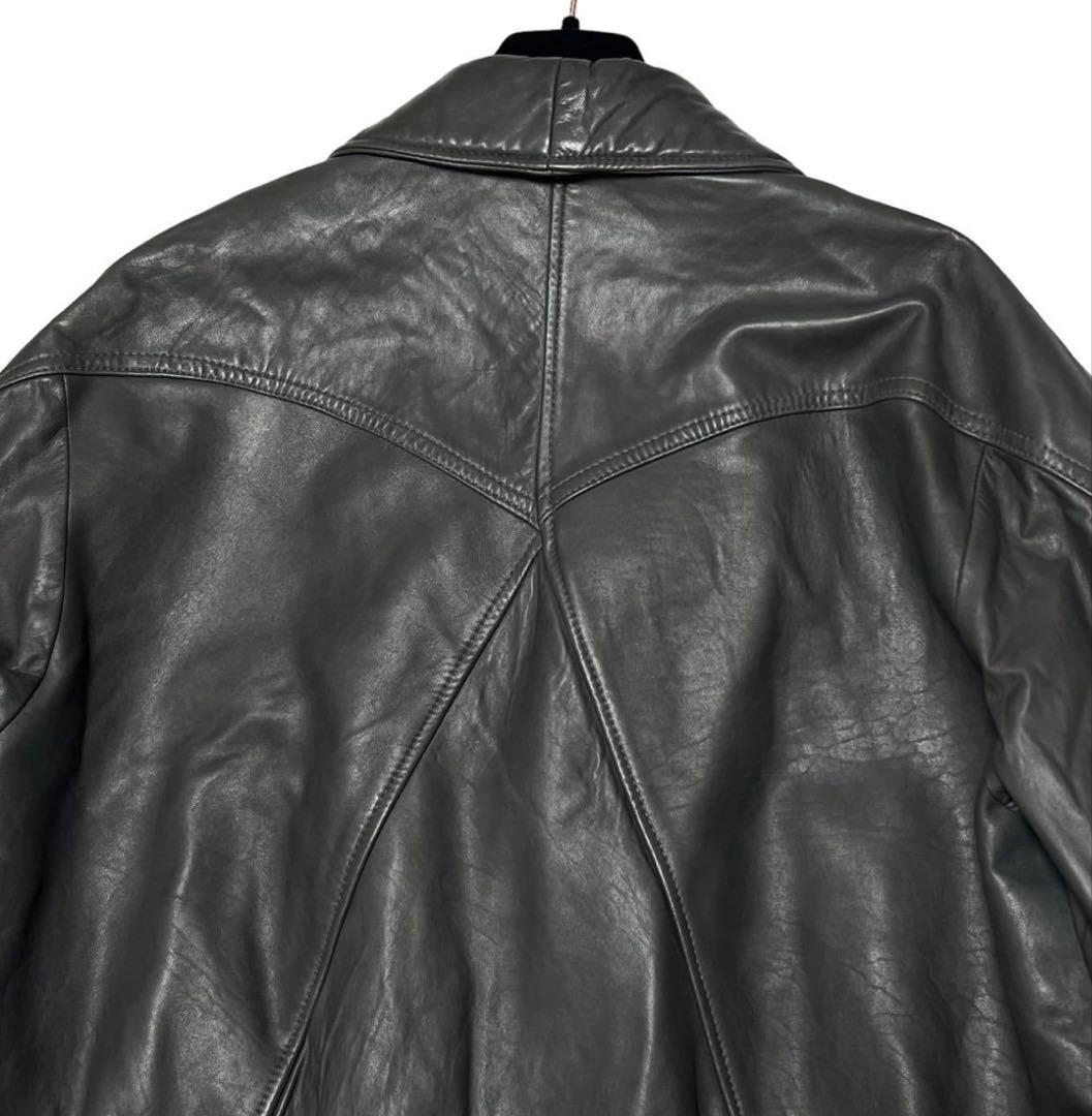 バリーBALLY ラム レザー ジャケット 本革 グレー フランス製 ライダース