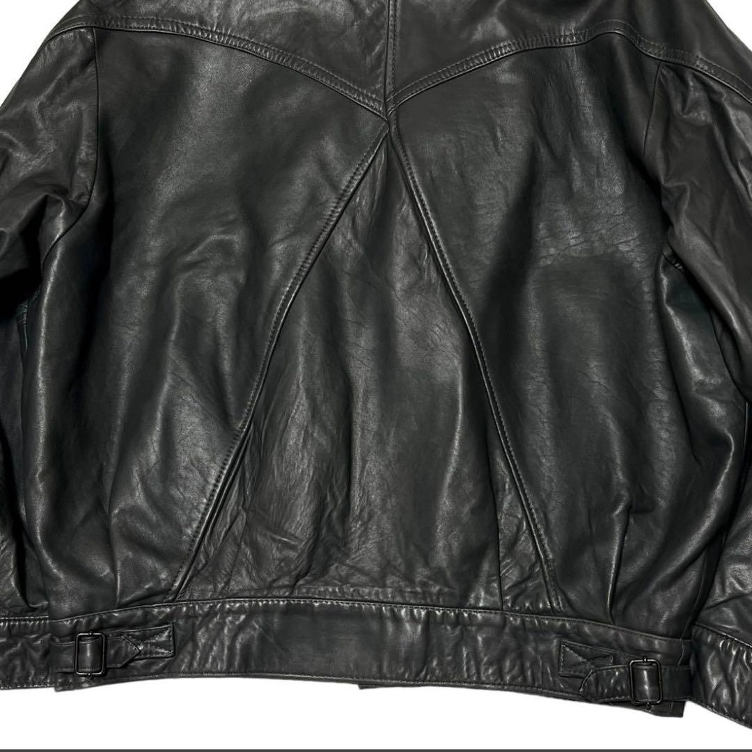 バリーBALLY ラム レザー ジャケット 本革 グレー フランス製 ライダース