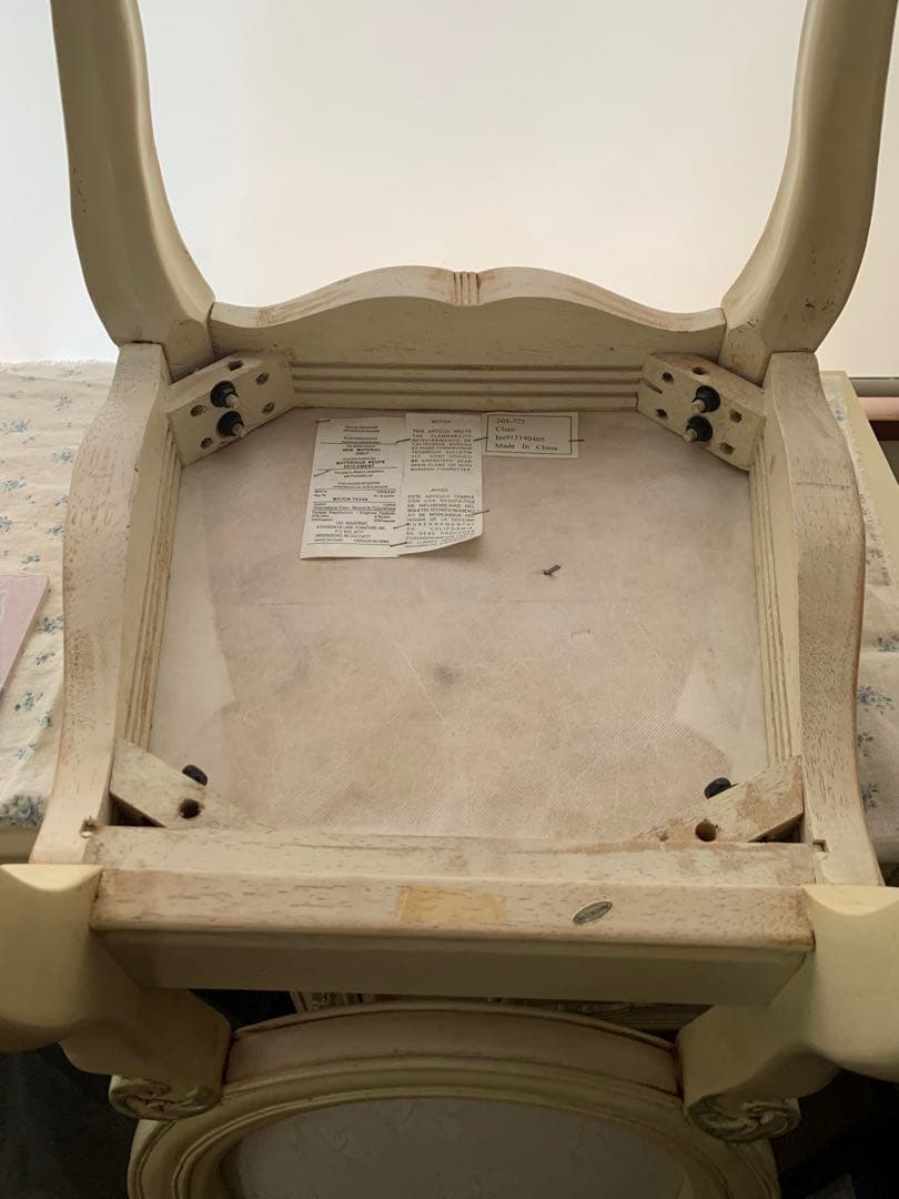 ジェシカマクリントック チェア 椅子 アンティーク ロココ　白　輸入　ホワイト