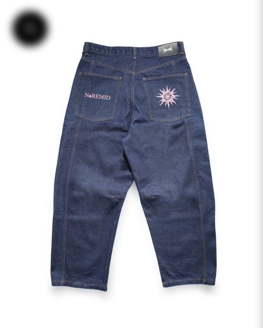 パンツ NOREMID RIGID DENIM-NAVY/PINK