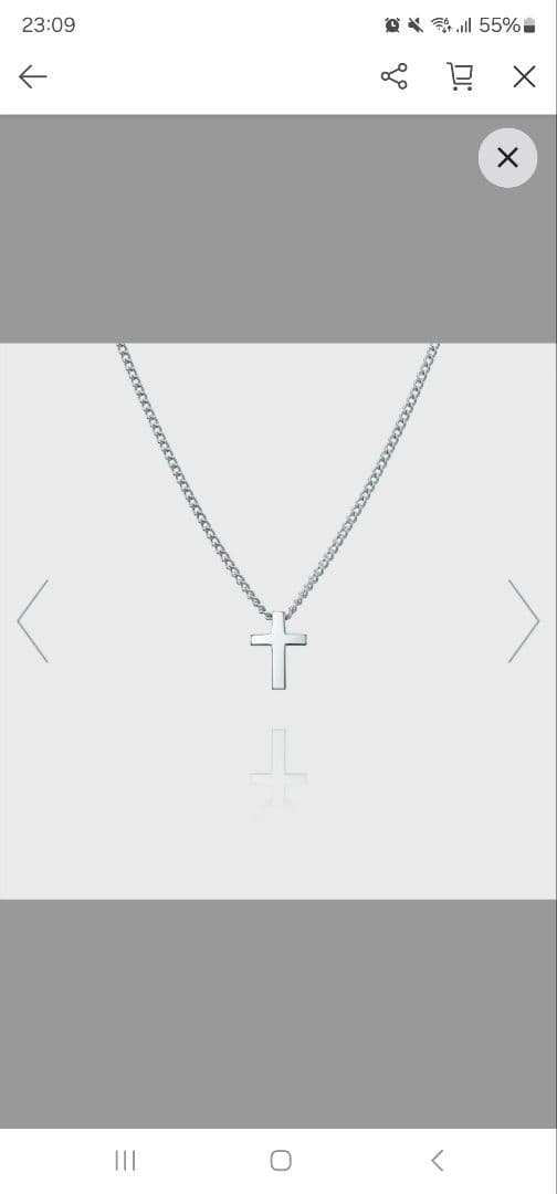 4℃ HOMME+ クロスネックレス シルバー　❗❗年末年始セール❗1/2まで