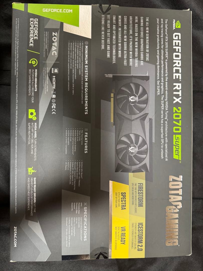 ZOTAC GeForce RTX 2070 Super 動作確認済