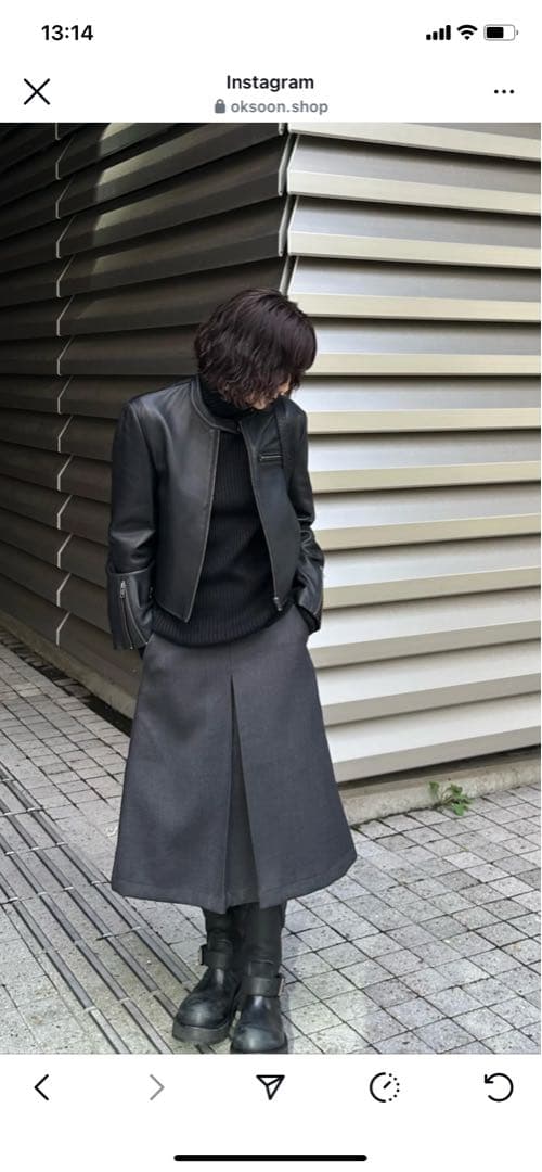 ok:soon ボックスプリーツスカート新品未使用タグ付き　サイズ２　お値下げ‼️