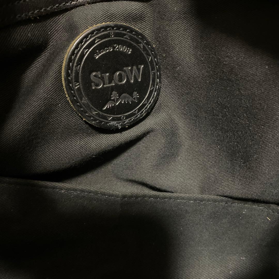 SLOWスロウ黒レザー トートバッグ（L）