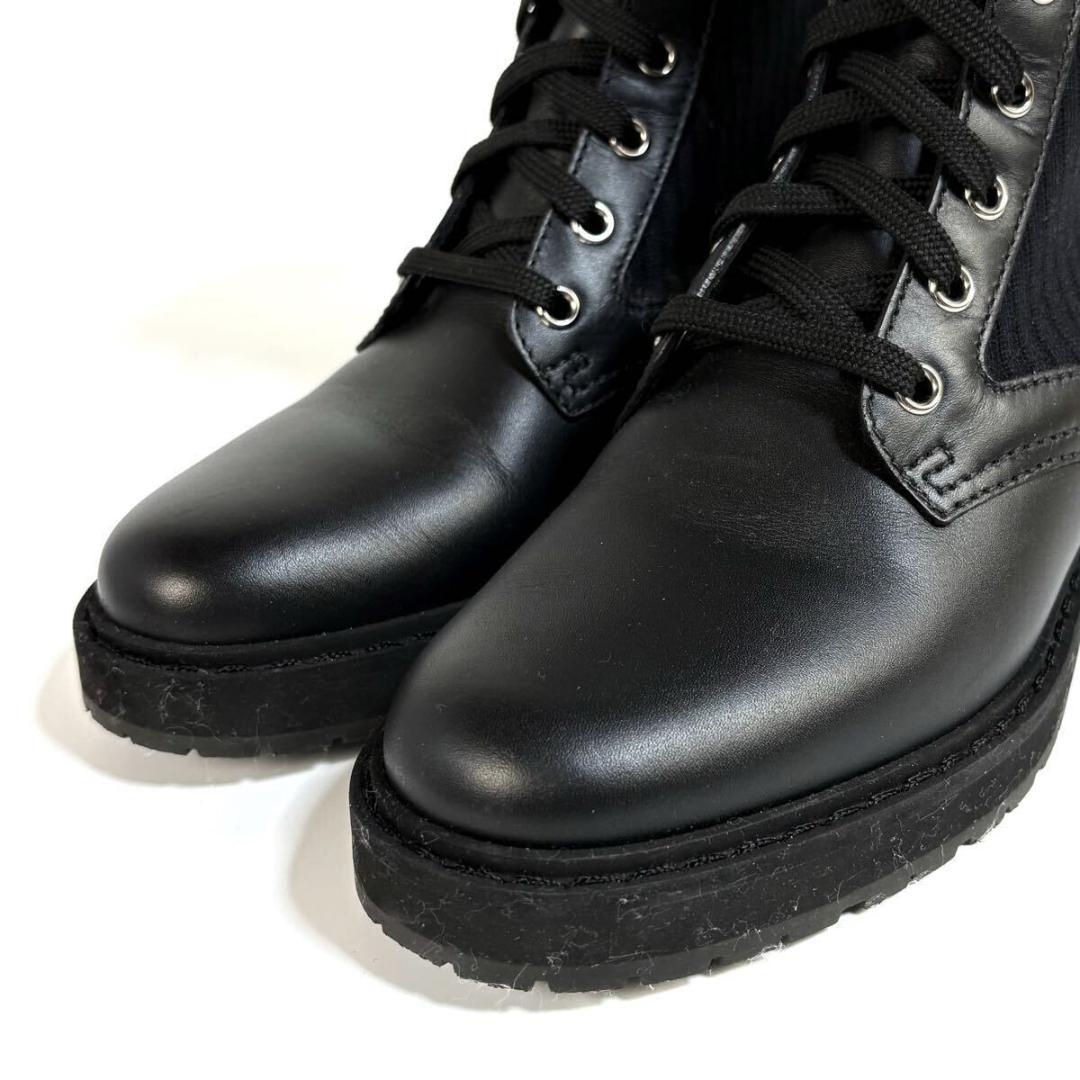 【未使用】FENDI レザー ブーツ ズッカ ロココ バイカー 36イタリア製