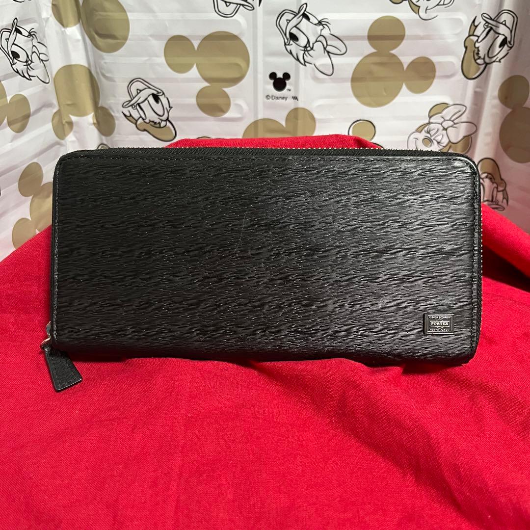 PORTER ポーター長財布 カレント ラウンドファスナー　ブラック！