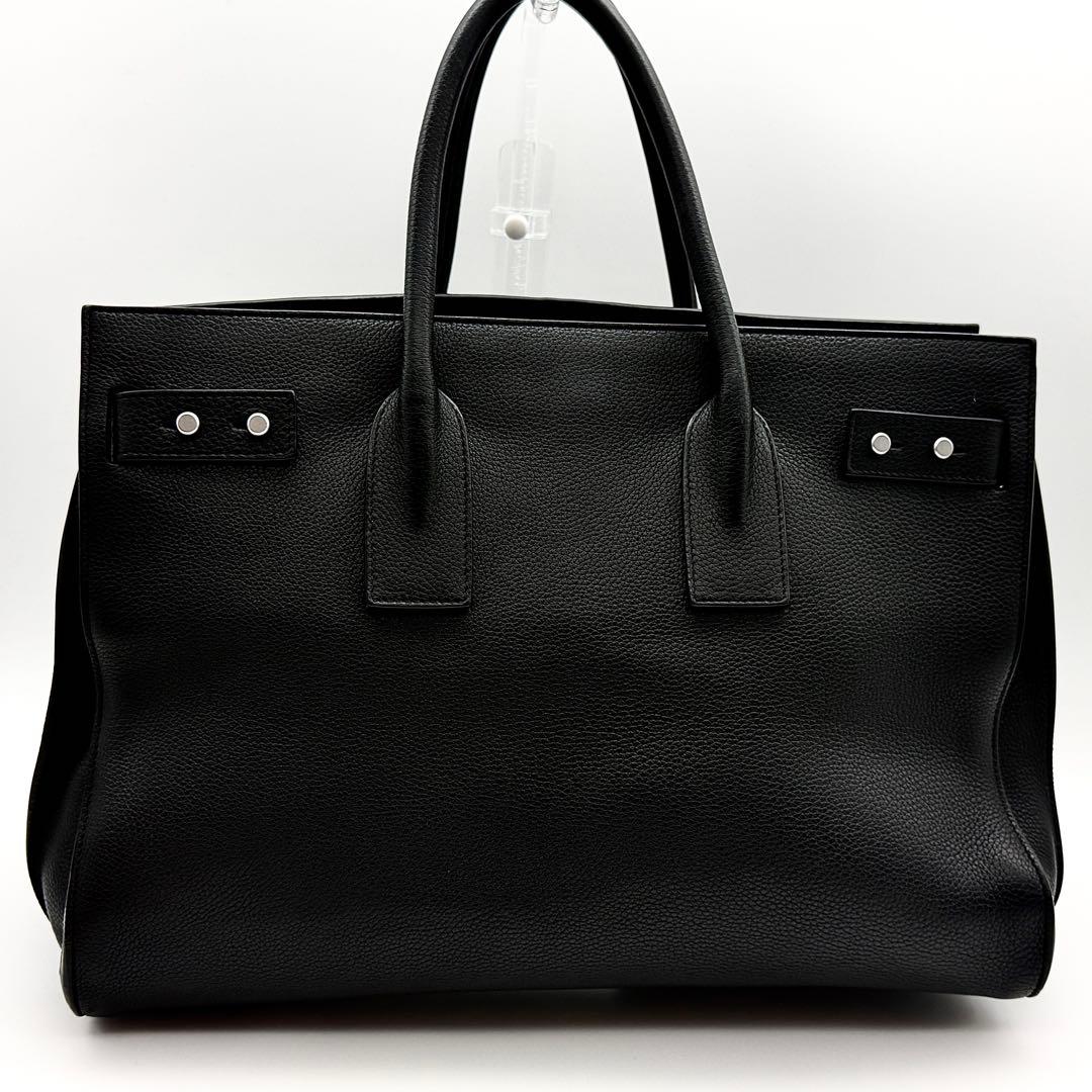 【現行品】サンローラン サックドジュール レザー ハンドバッグ A4収納 黒