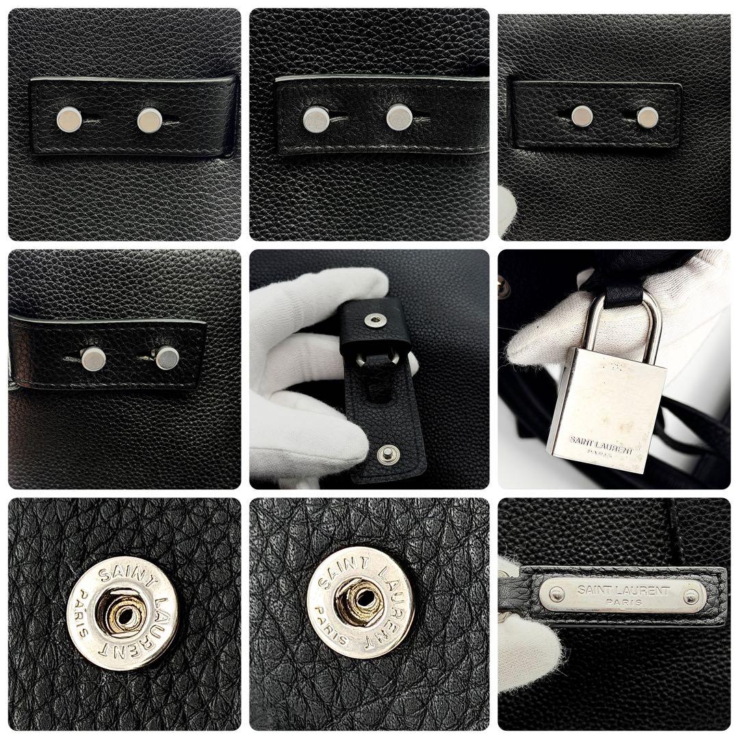 【現行品】サンローラン サックドジュール レザー ハンドバッグ A4収納 黒