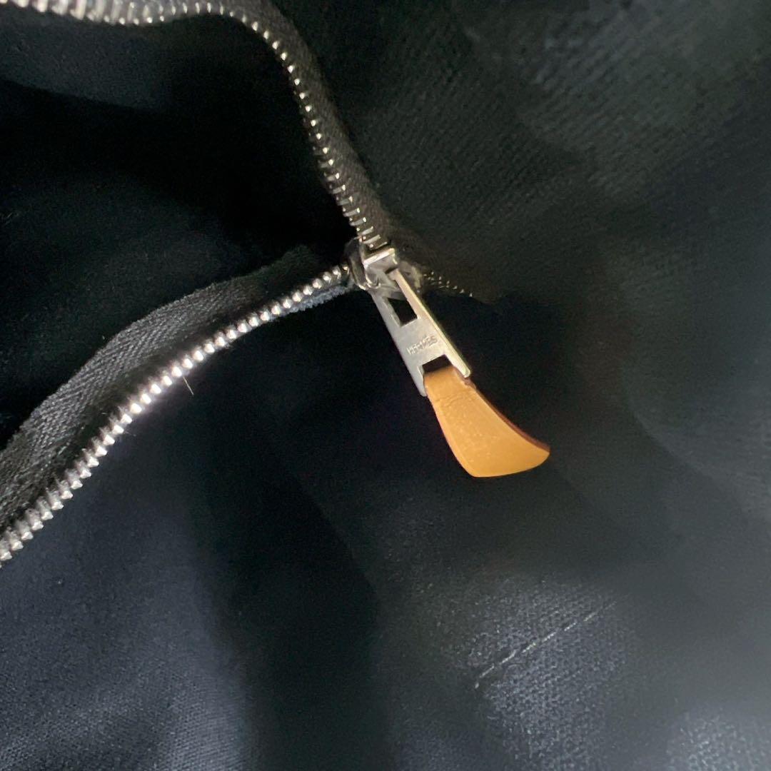 HERMES エルメス フールトゥMM トワル メンズ ハンドバッグ ブラック