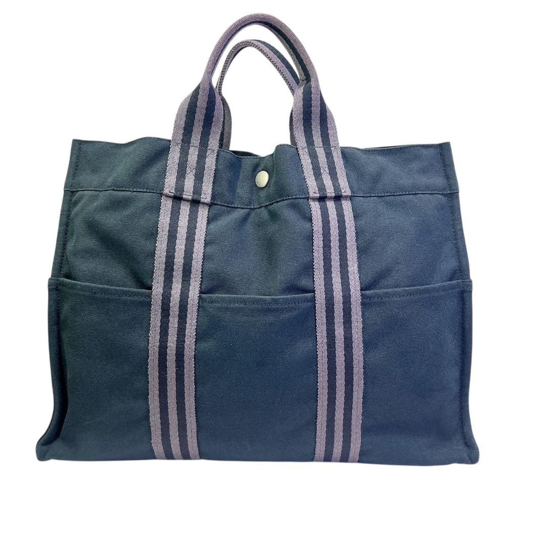 HERMES エルメス フールトゥMM トワル メンズ ハンドバッグ ブラック