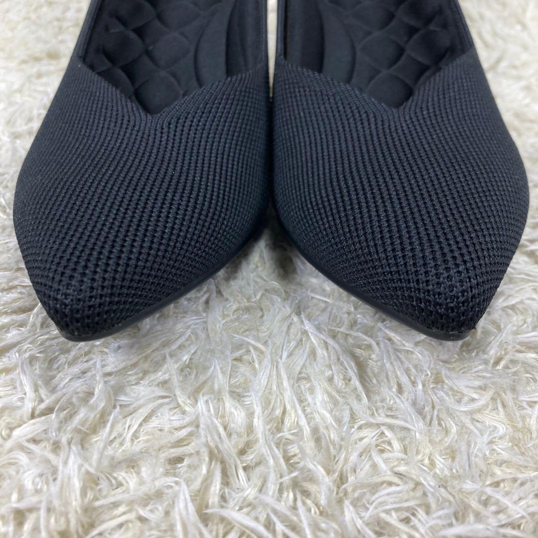 『未使用級』VIVAIA パンプス Vカット ポインテッドトゥ ヒール ブラック