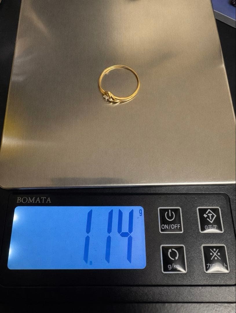 K18 ハートモチーフリング ダイヤ0.03ct 11号 1.14g 18金