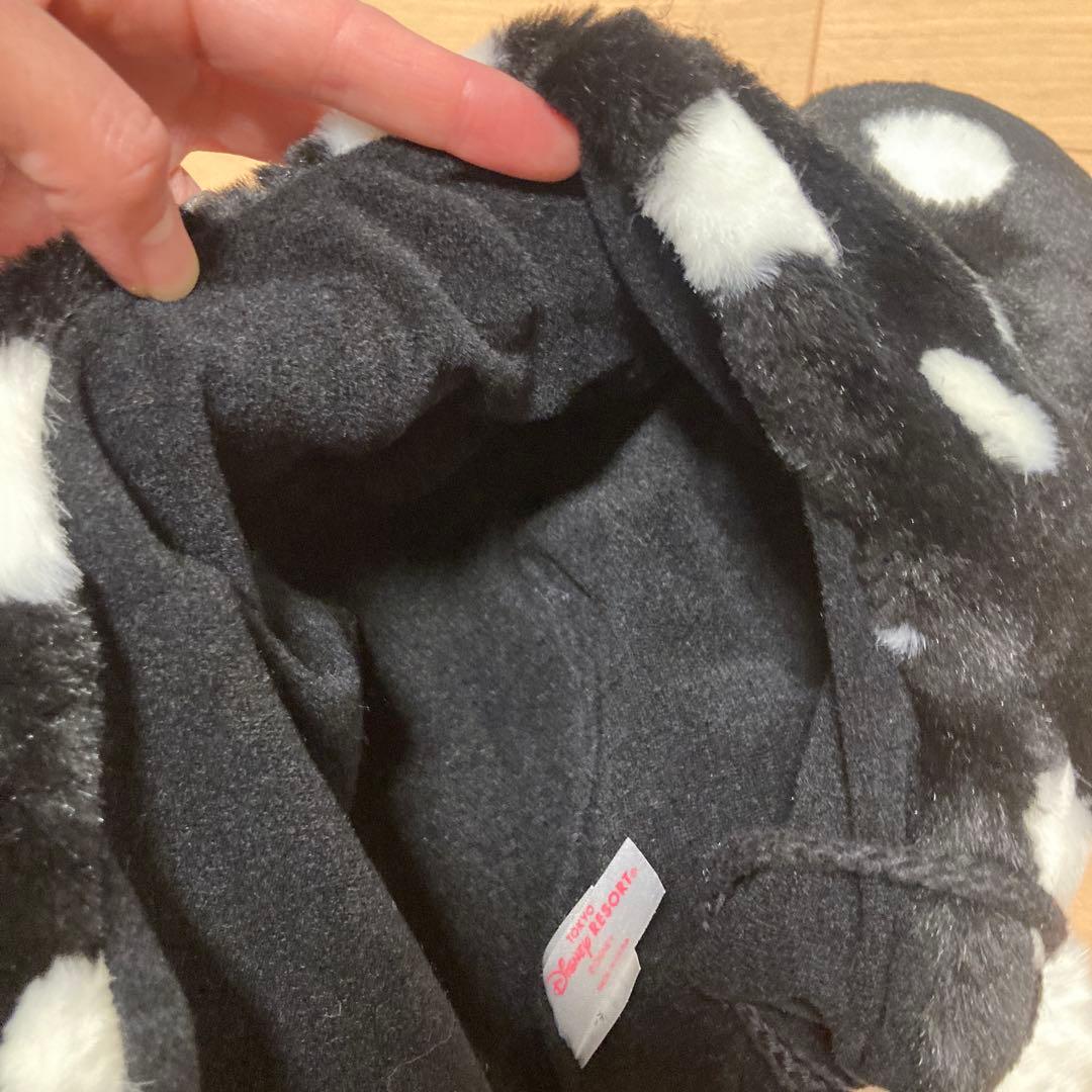 ディズニー　ファンキャップ　ドット　水玉　黒　ブラック　ミニー