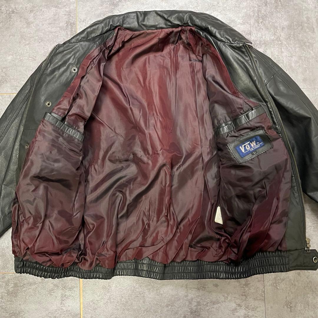 90s A-2 ブラックレザー フライトジャケット L 牛革