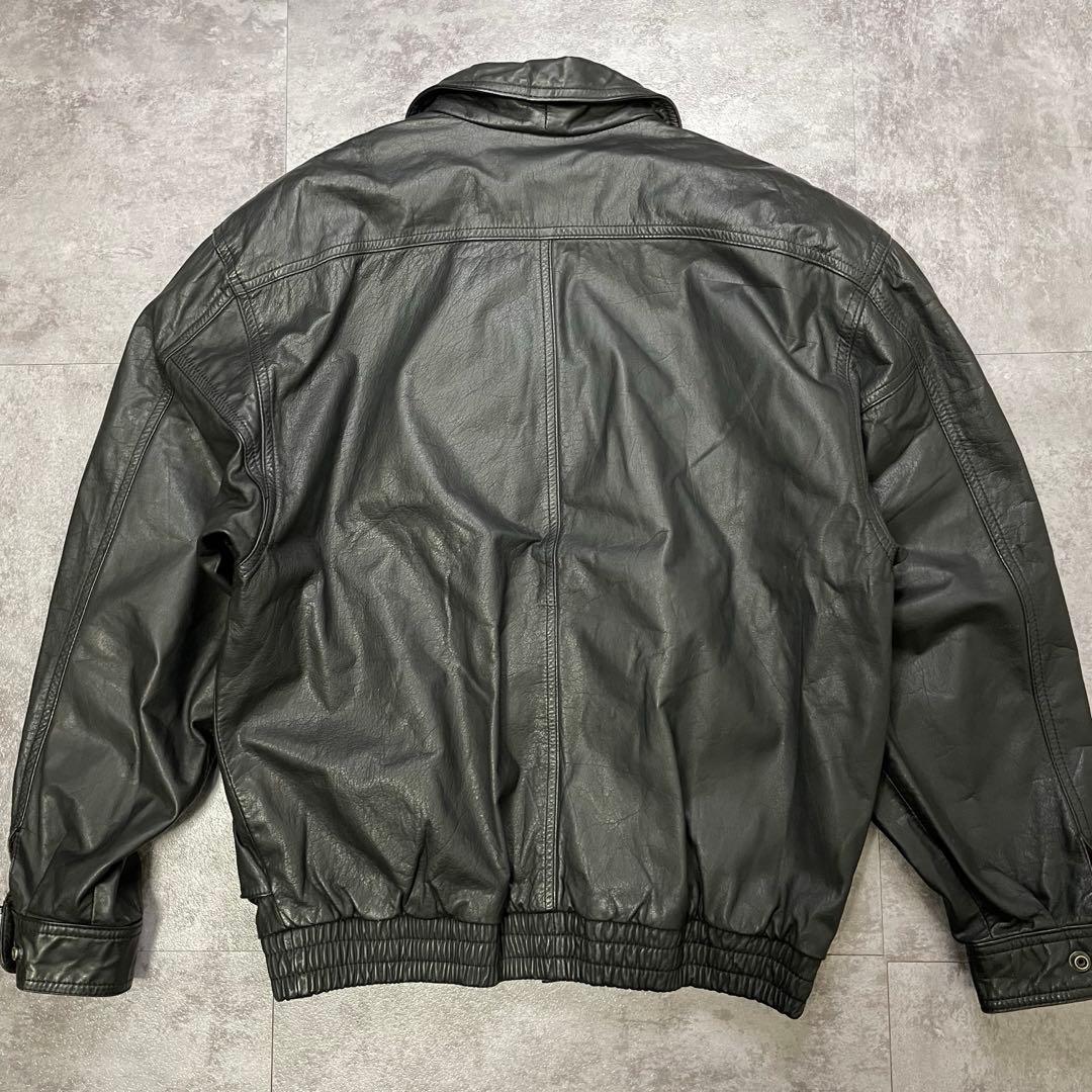 90s A-2 ブラックレザー フライトジャケット L 牛革
