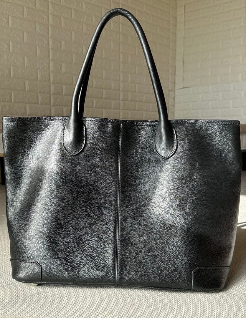 beams ブラック大容量　肩がけトートバッグ