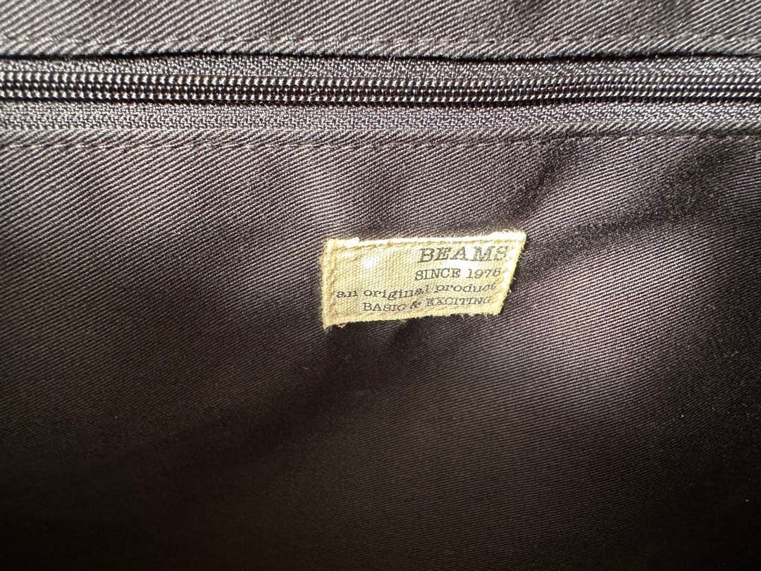 beams ブラック大容量　肩がけトートバッグ