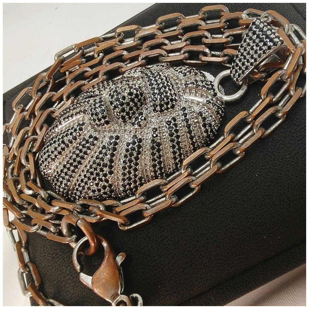 A BATHING APE BAPE JACOB ネックレス　シルバー×ブラック