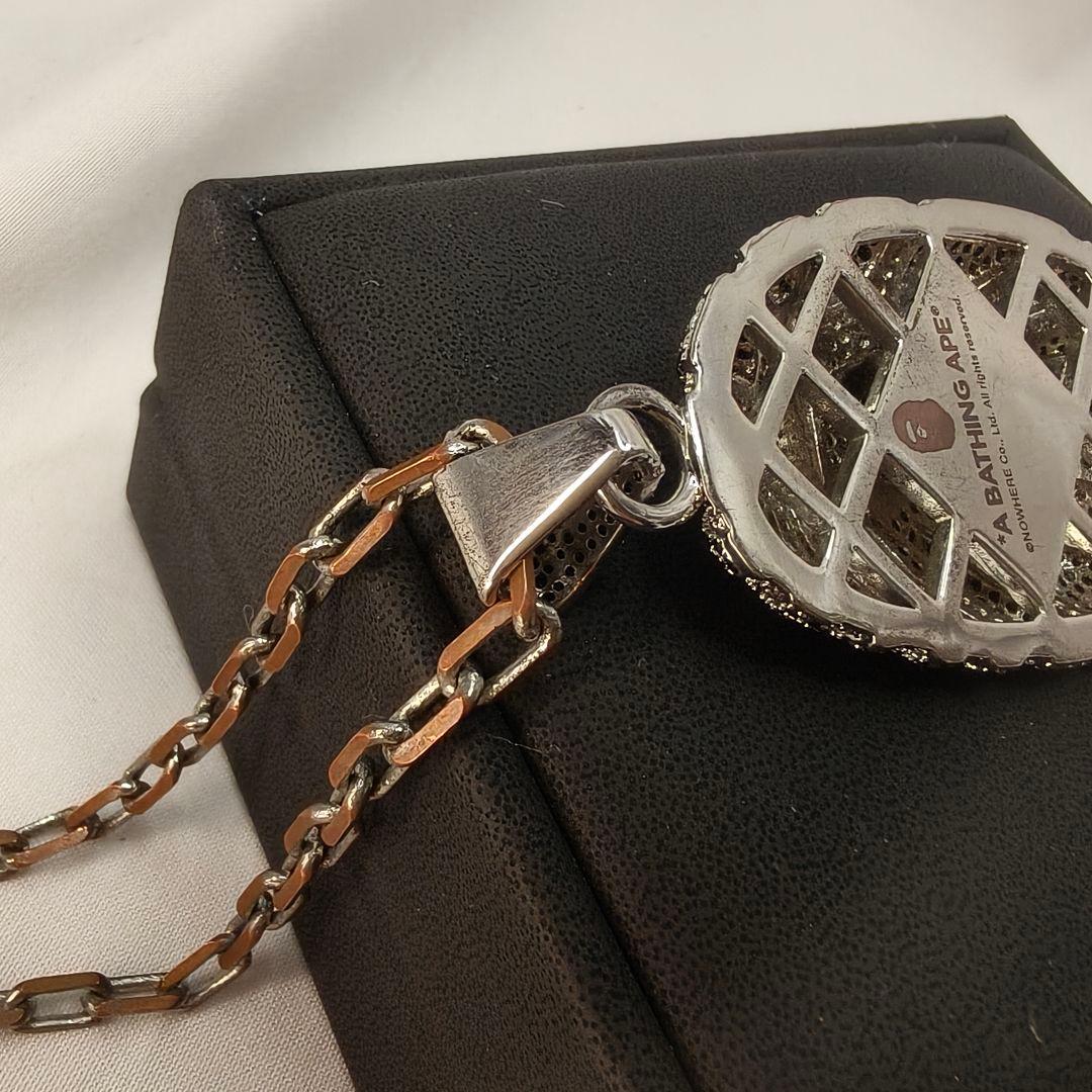 A BATHING APE BAPE JACOB ネックレス　シルバー×ブラック