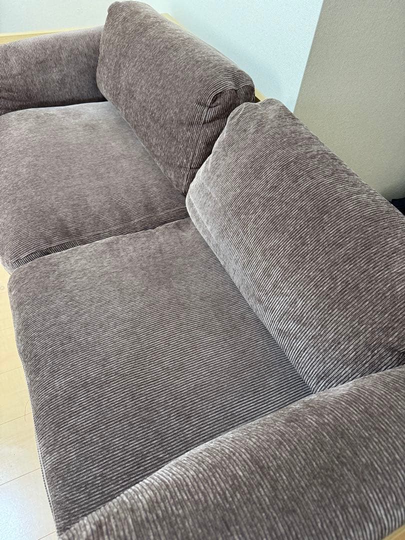 マスターウォール　ブラウン コーデュロイ 2人掛けソファ