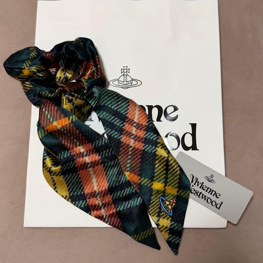 Vivienne Westwood チェック柄 シルク シュシュ
