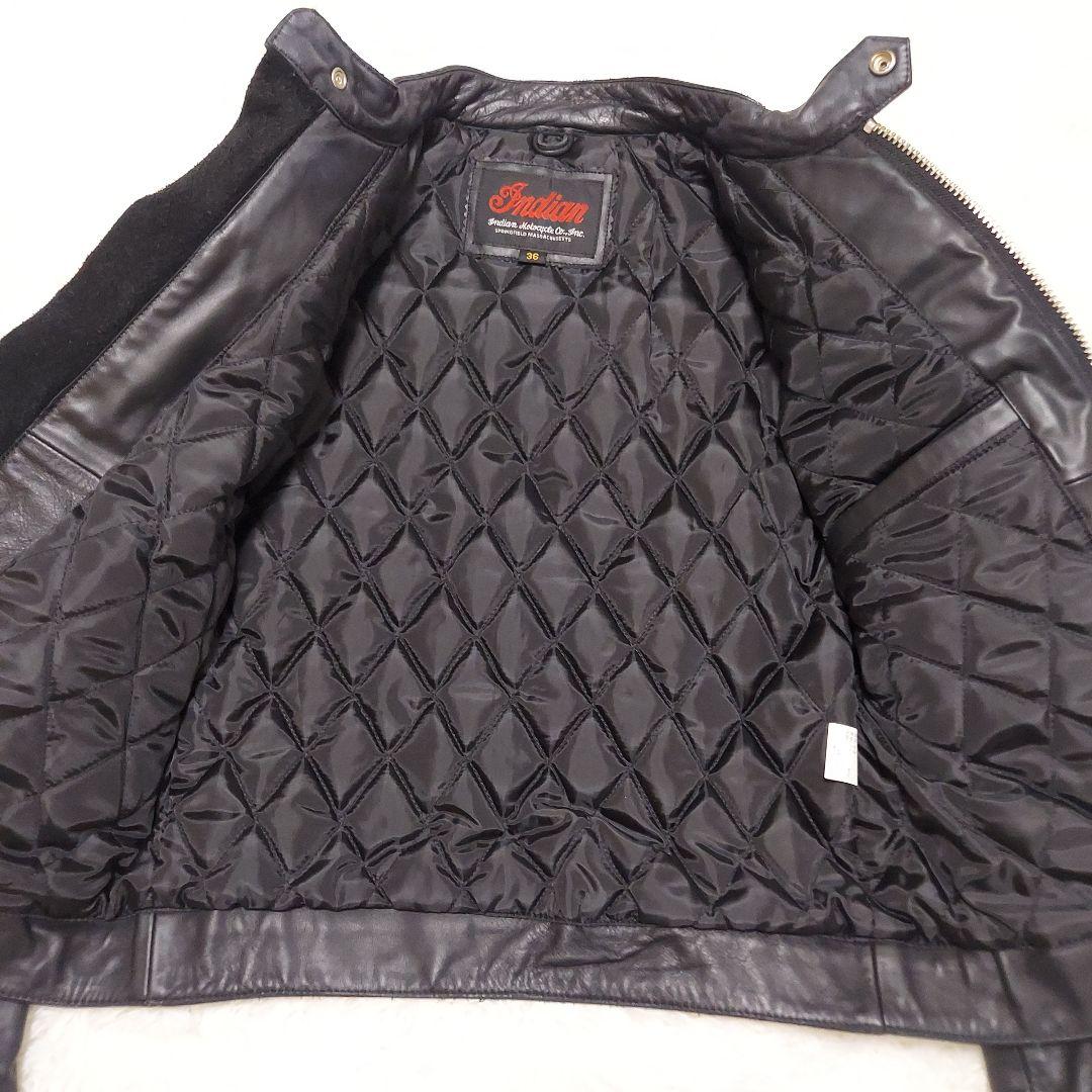 インディアンモーターサイクル カウレザー ライダースジャケット シングル 36