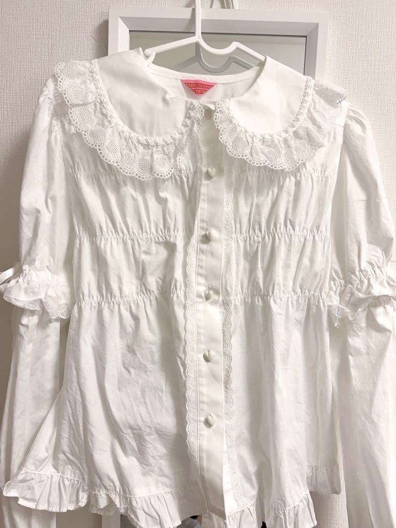 袖取り外しベビードールブラウス オフ白