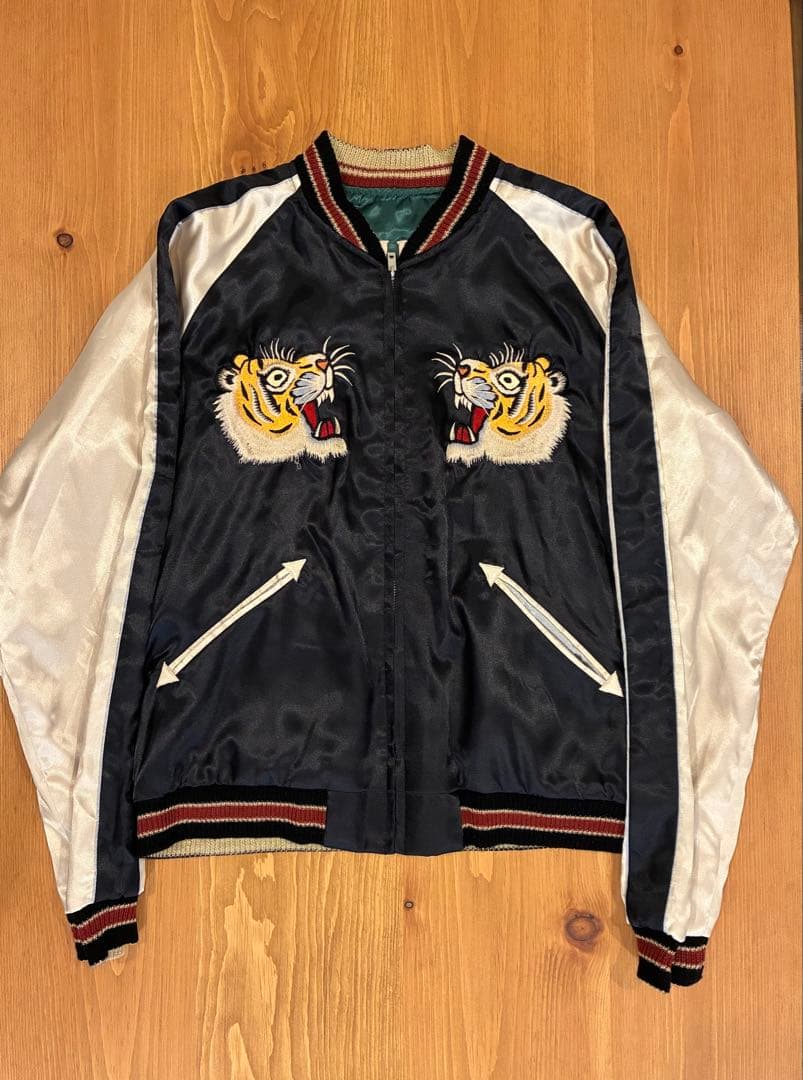 テーラー東洋 東洋 「虎、舞妓×龍、CHIEF」リバーシブルサテンスカジャン