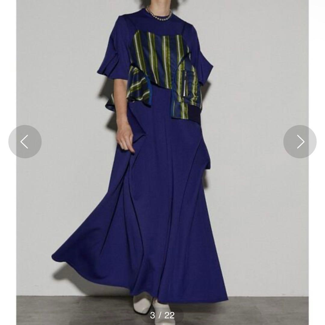 【新品未使用】un3d トライアングルタックワンピース　38