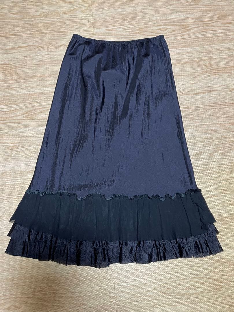 みっちさん専用　DOSA 黒　シルク100% ドーサ　ラッフル　スカート