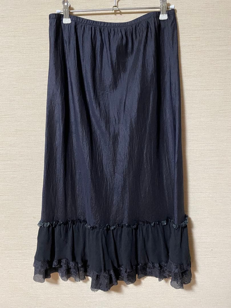 みっちさん専用　DOSA 黒　シルク100% ドーサ　ラッフル　スカート