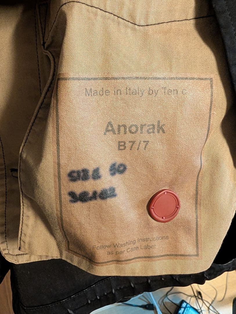 ten-c ANORAK 黒　サイズ50 ライナーダウン付