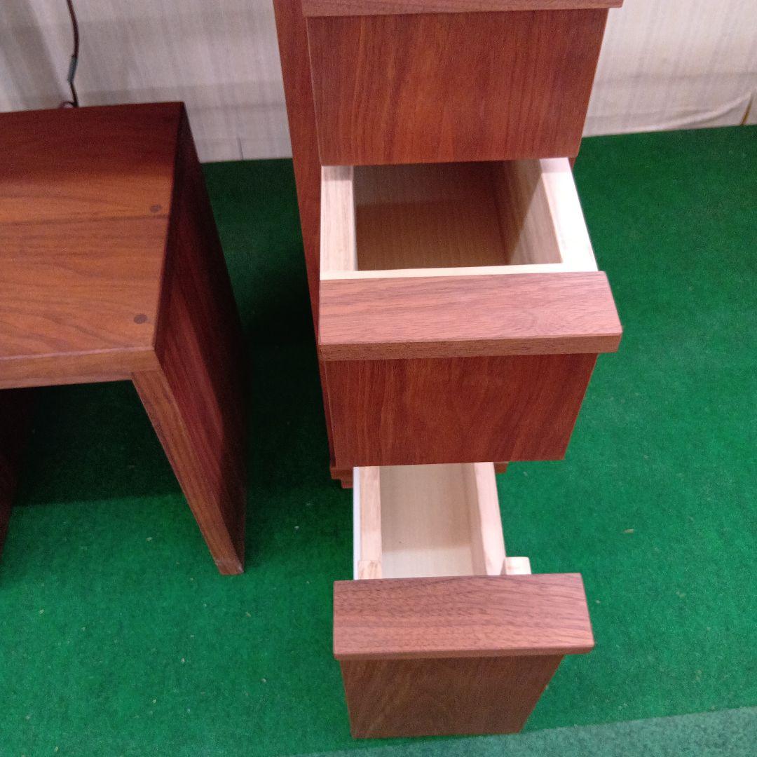 展示品 アカセ木工 モアレ ス ウォールナット 材 木製ドレッサー・鏡台、椅子付