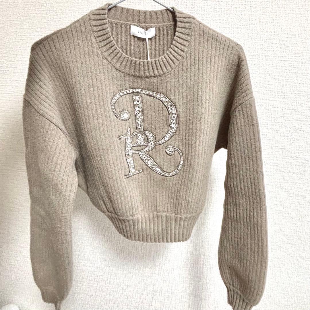 タグ付き Darich DRビジューボリュームリブニットトップス