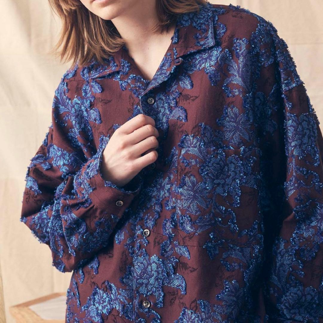 MaisonSpecial リーフジャガードプライムオーバーオープンカラーシャツ