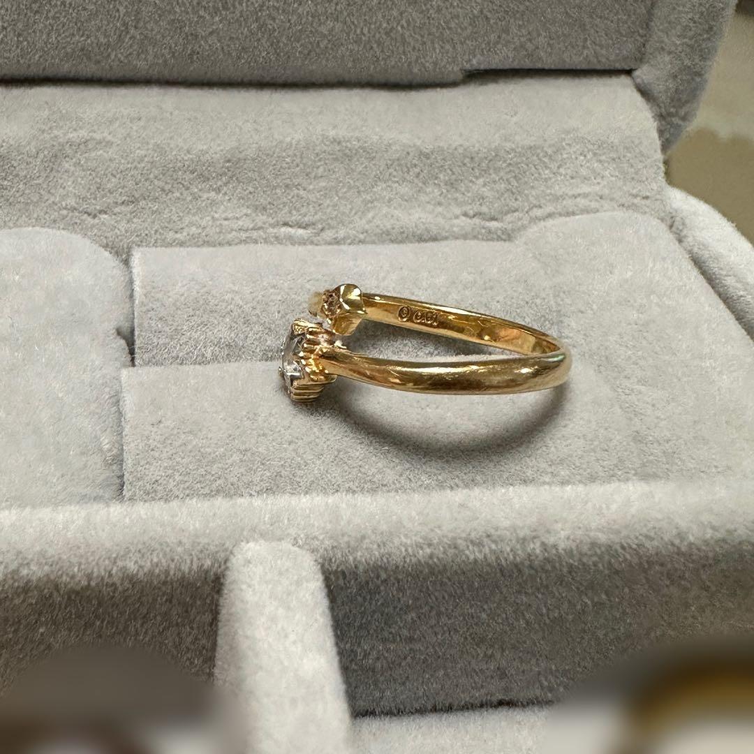 星型モチーフ ゴールドリング　0.01カラット　9号