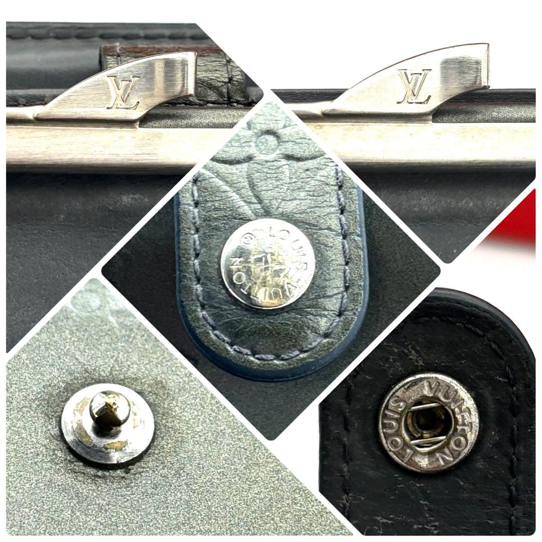 ルイヴィトン ポルトモネビエヴィエノワ モノグラムマット がま口財布 グレー