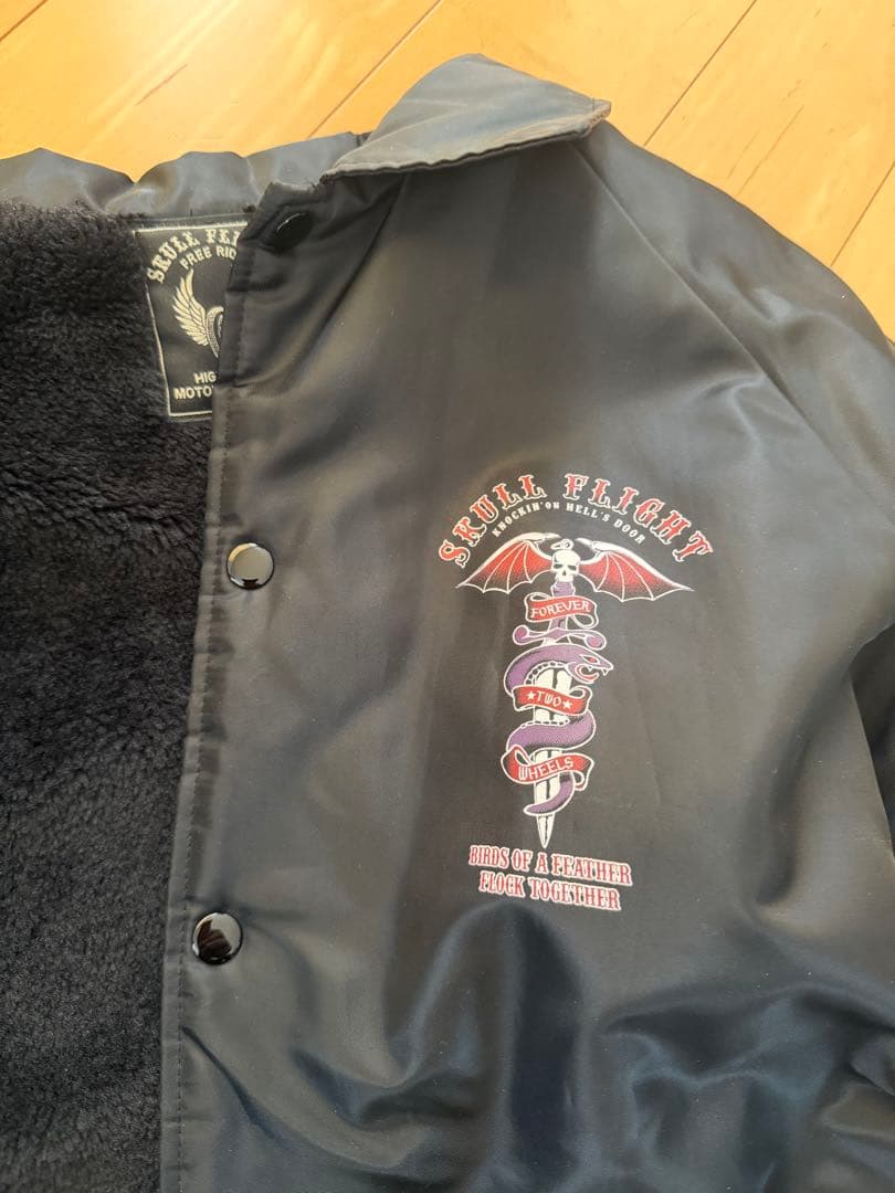スカルフライト コーチジャケット　ボア付き　サイズL
