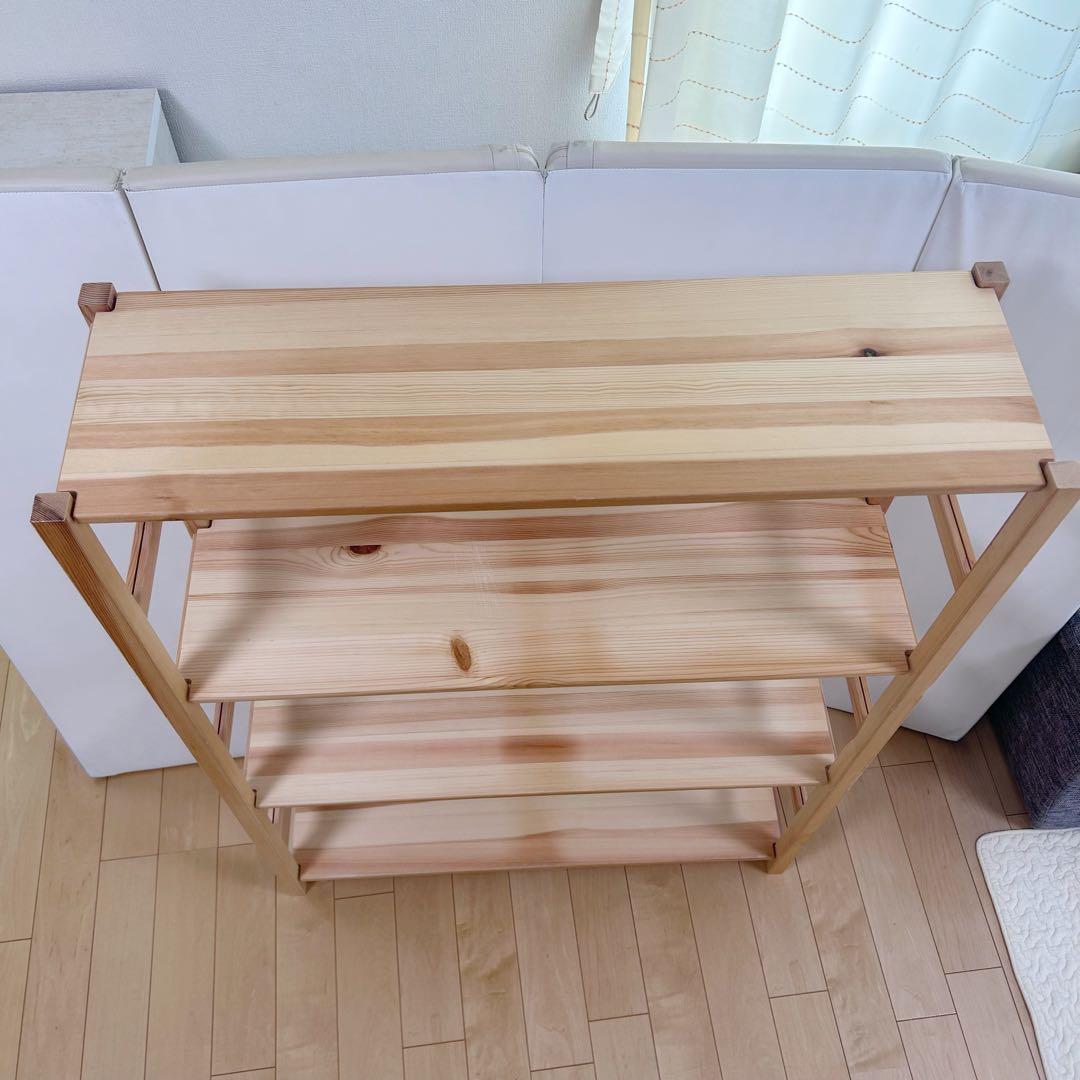 無印良品　パイン材　ユニットシェルフ　幅86 スリムシェルフ　棚　可動棚