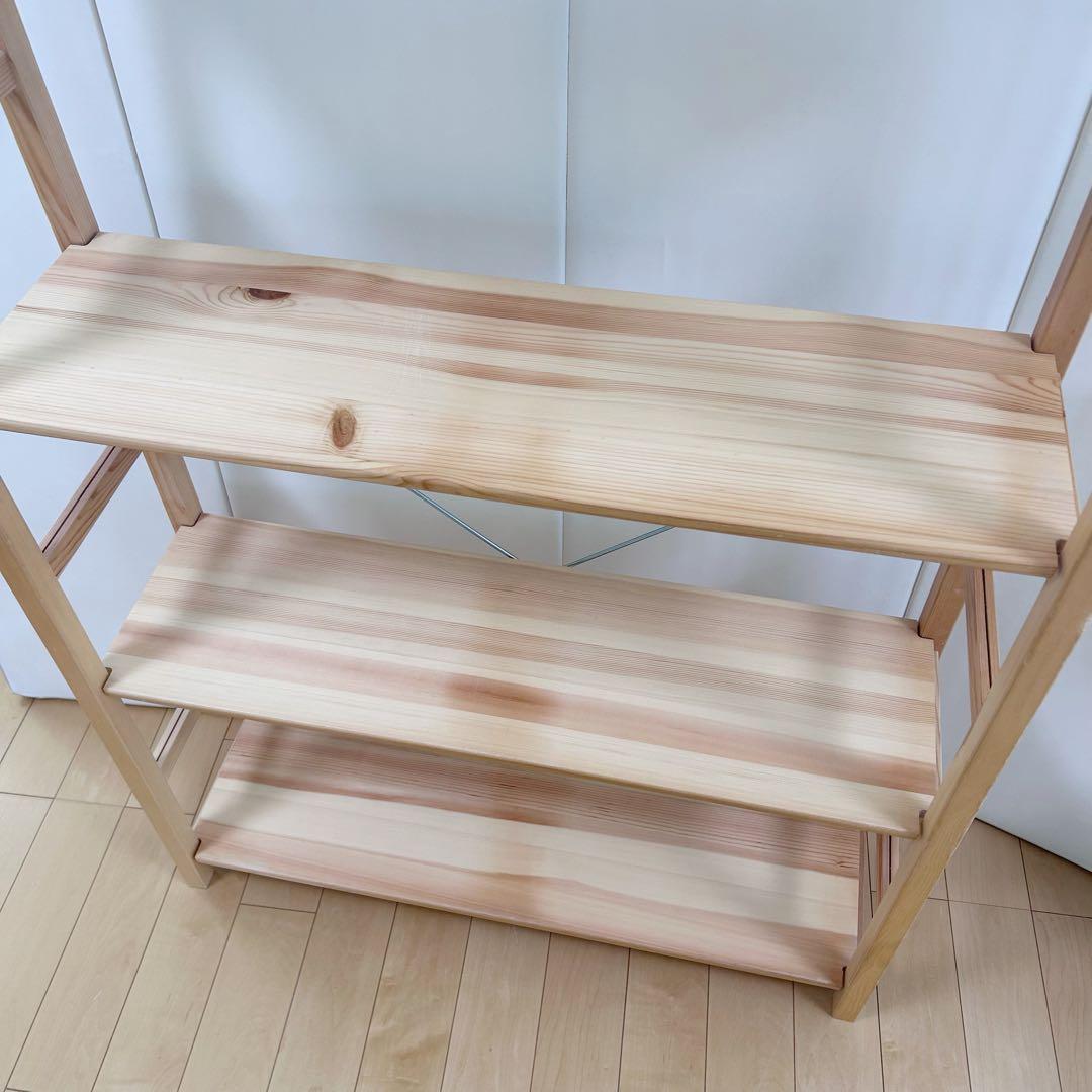 無印良品　パイン材　ユニットシェルフ　幅86 スリムシェルフ　棚　可動棚