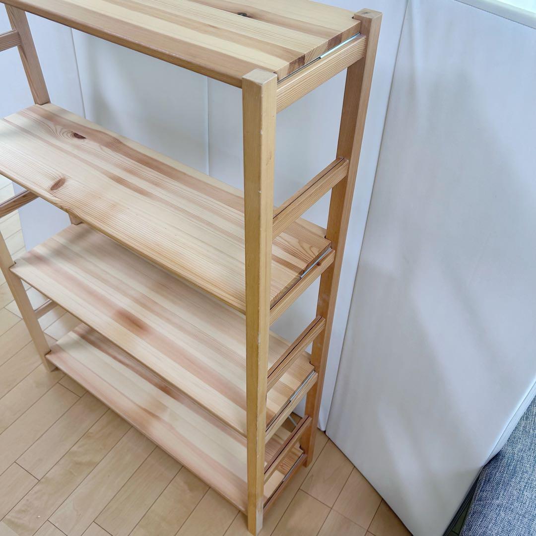 無印良品　パイン材　ユニットシェルフ　幅86 スリムシェルフ　棚　可動棚