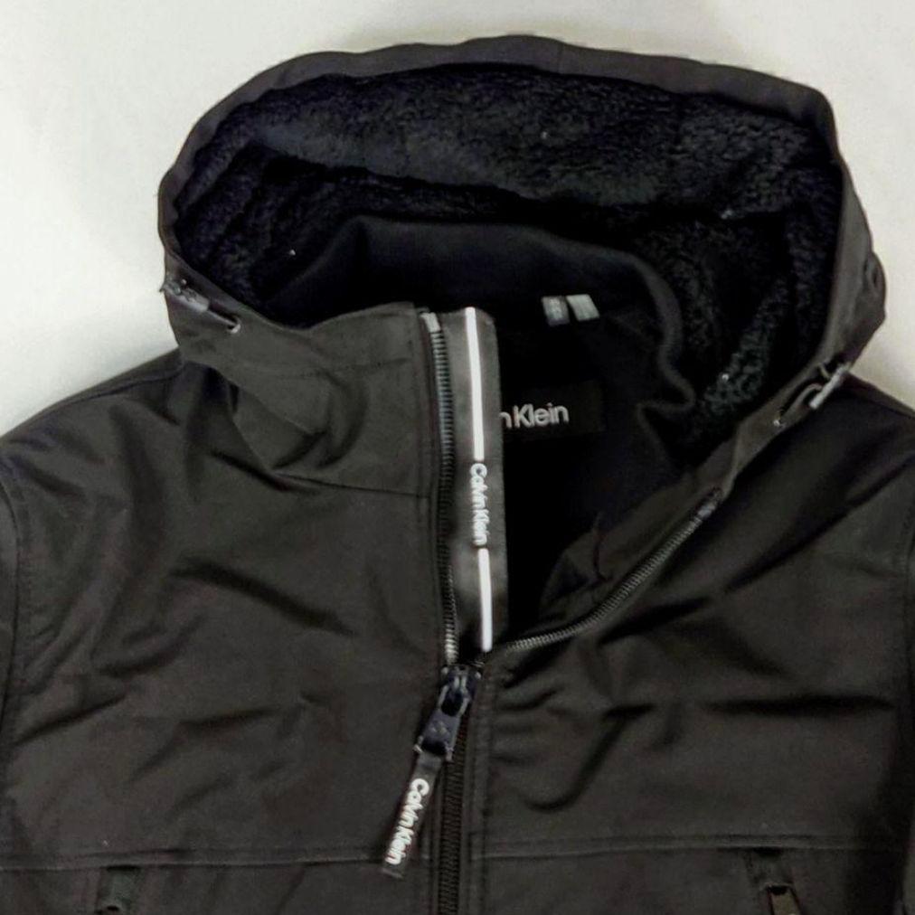 【M】  カルバンクライン フードジャケット 裏ボア/黒