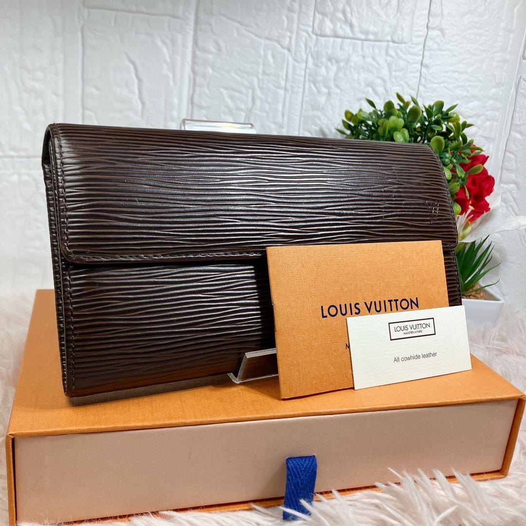超美品 ルイヴィトン エピ ポルトフォイユ サラ ブラウン クレディ モネ