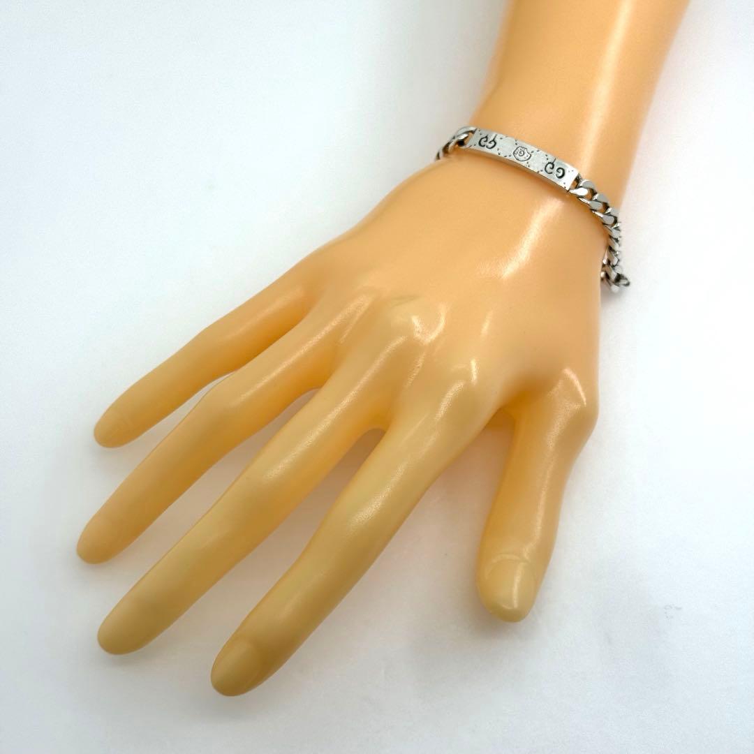 グッチ 17 サイズ シルバー925 ゴースト ブレスレット 079518