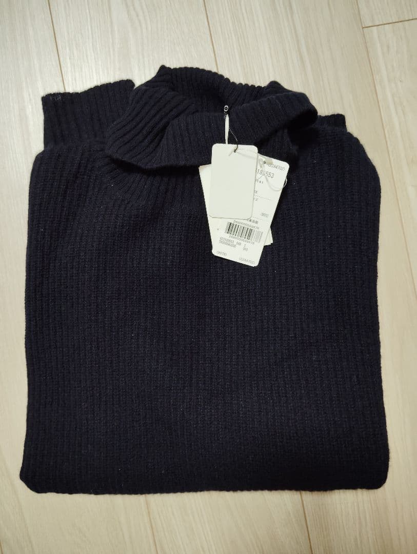デミリーdemylee☆カシミヤ100%ハイネックニットセーター新品☆ネイビーS