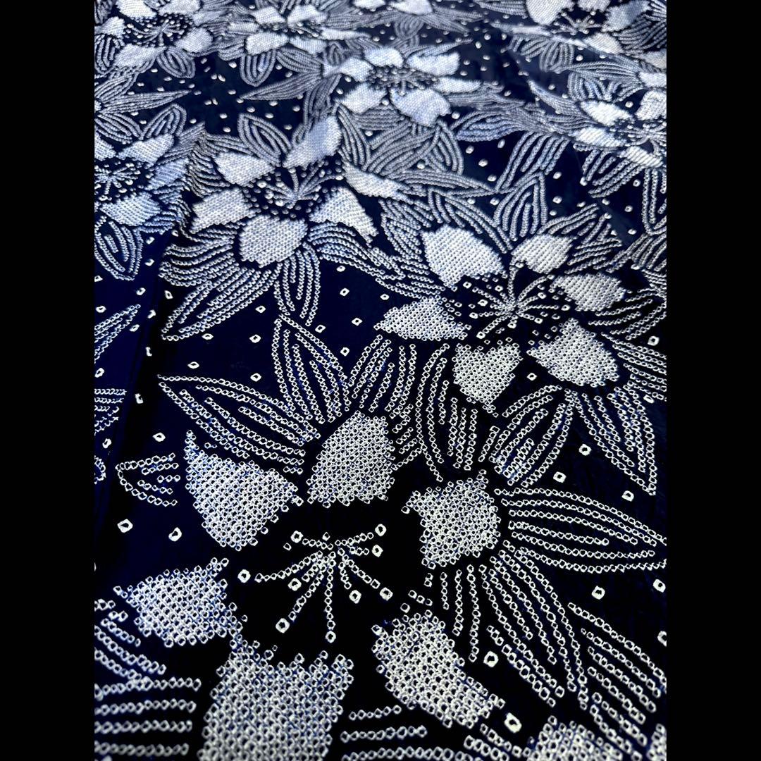 希少サイズ✨身幅LLトールサイズ‼️有松鳴海絞り浴衣！新品❣️逸品‼️藍染に白