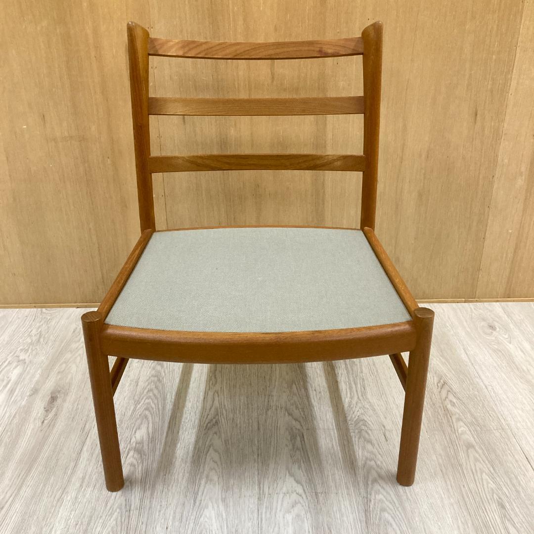 日田工芸　マキシム　アームレス　ダイニングチェア チーク材 本革 ビンテージ